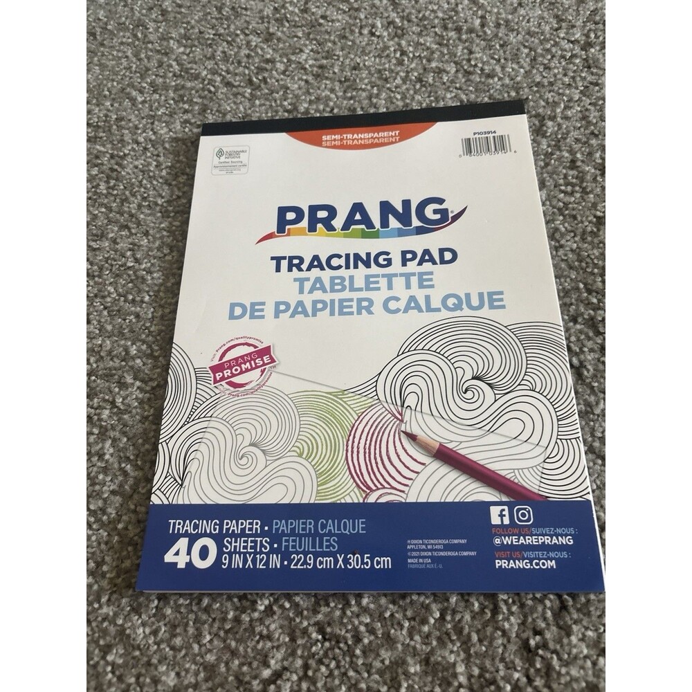 Prang Tracing Paper Pad 9x12 Semi-Transparent Art Drawing Paper 40 Sheets